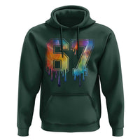 Funny Six Seven Prism Effect Printed Meme Hoodie