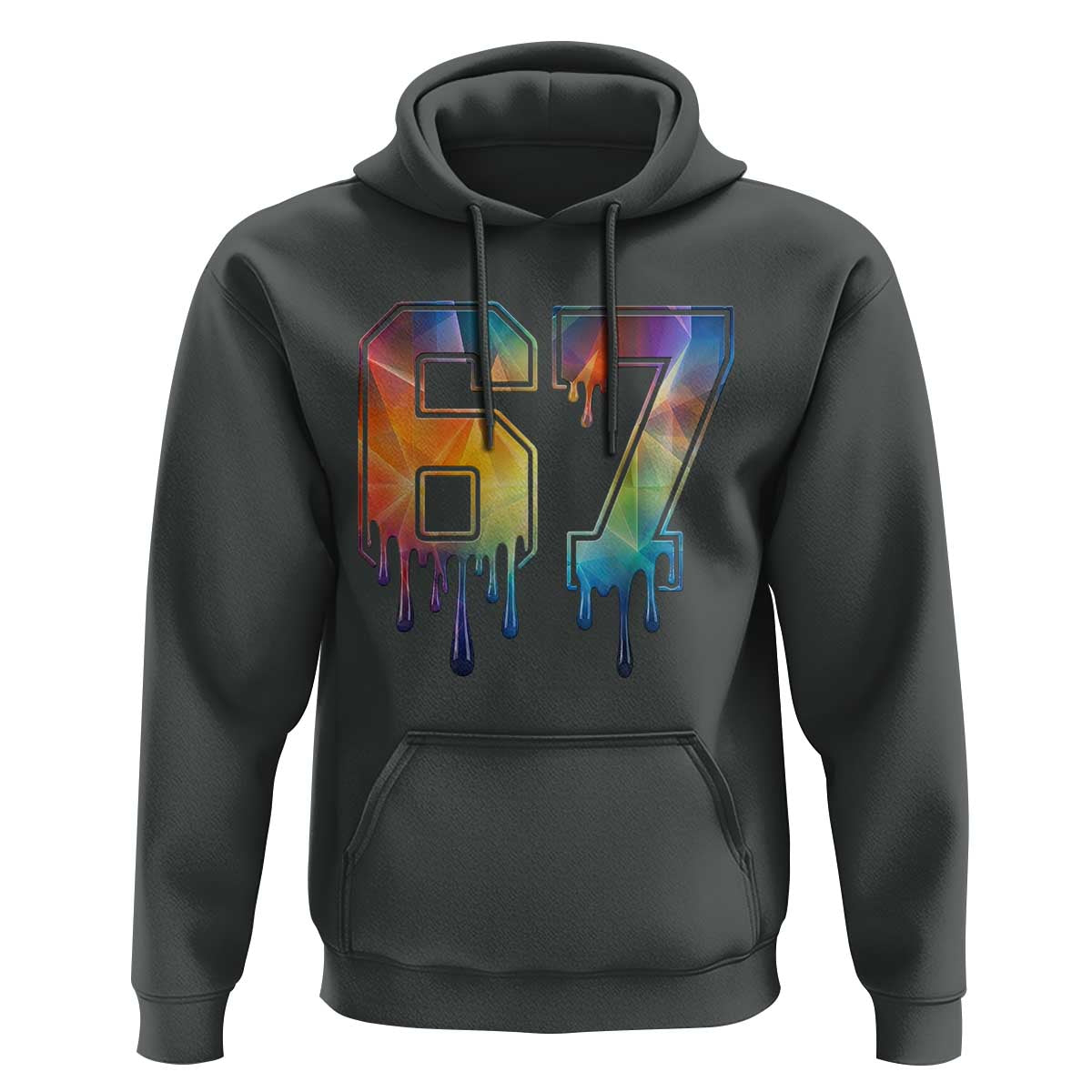Funny Six Seven Prism Effect Printed Meme Hoodie