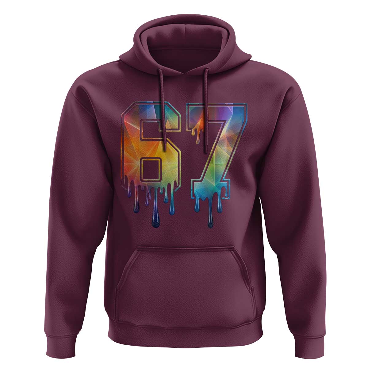 Funny Six Seven Prism Effect Printed Meme Hoodie