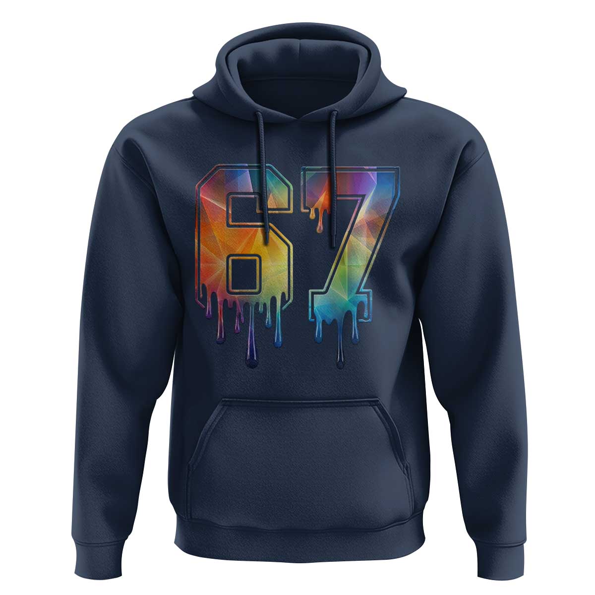 Funny Six Seven Prism Effect Printed Meme Hoodie