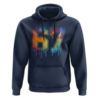 Funny Six Seven Prism Effect Printed Meme Hoodie