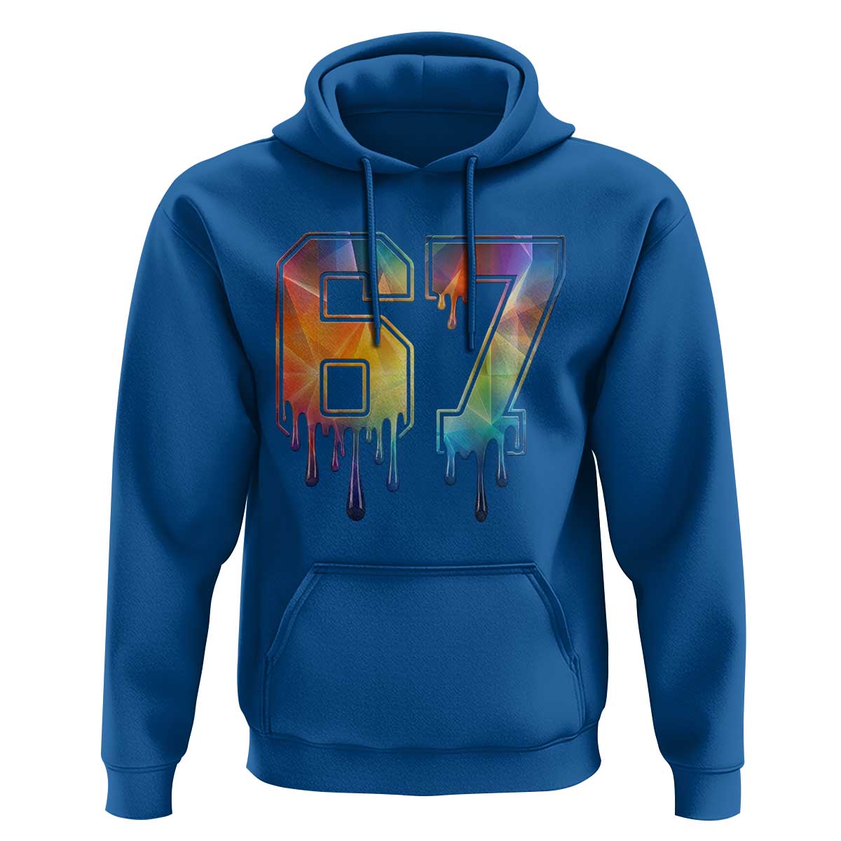 Funny Six Seven Prism Effect Printed Meme Hoodie
