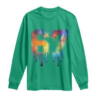 Funny Six Seven Prism Effect Printed Meme Long Sleeve Shirt