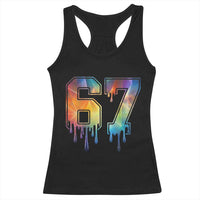 Funny Six Seven Prism Effect Printed Meme Racerback Tank Top