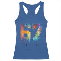 Funny Six Seven Prism Effect Printed Meme Racerback Tank Top
