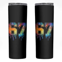 Funny Six Seven Prism Effect Printed Meme Skinny Tumbler