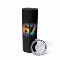 Funny Six Seven Prism Effect Printed Meme Skinny Tumbler