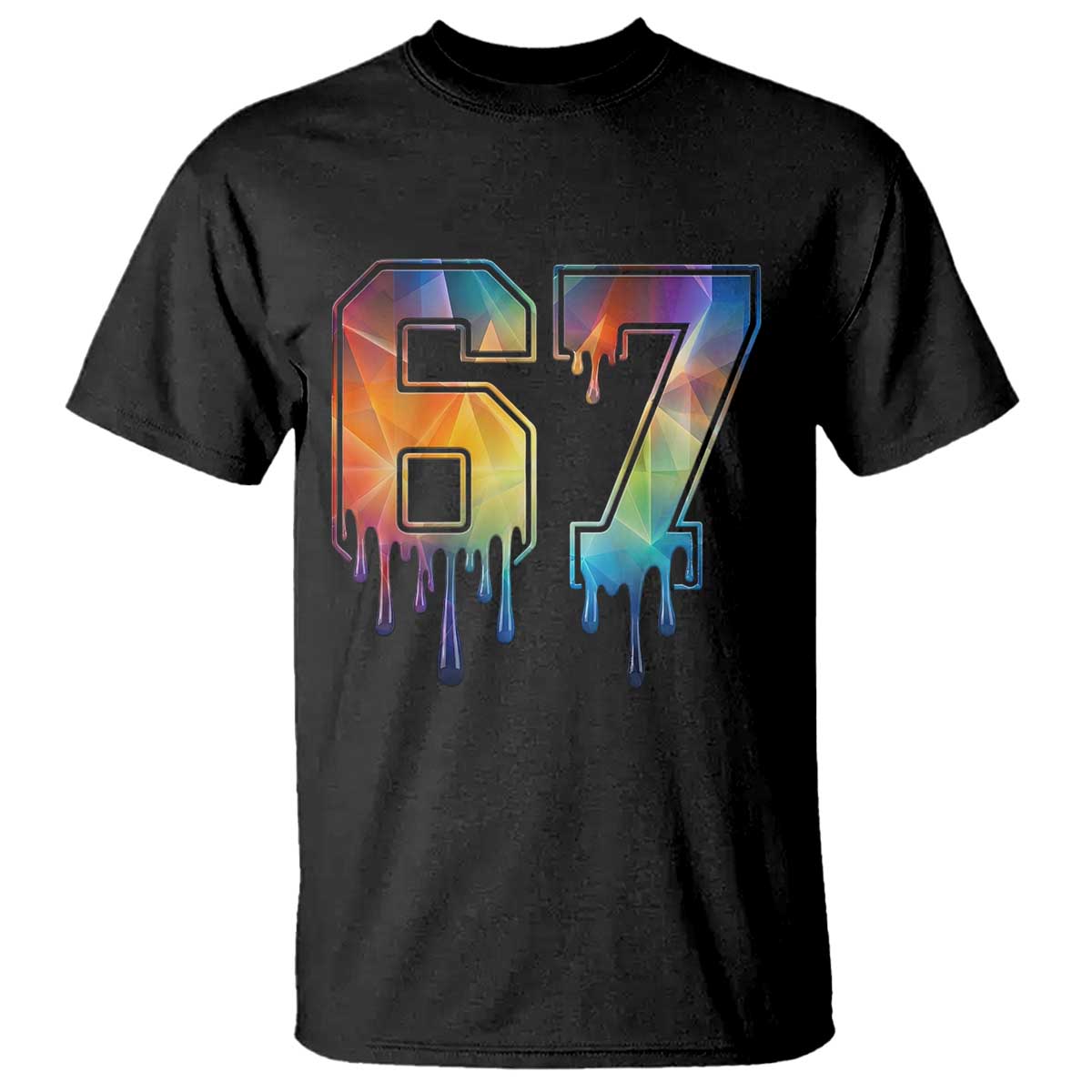 Funny Six Seven Prism Effect Printed Meme T Shirt