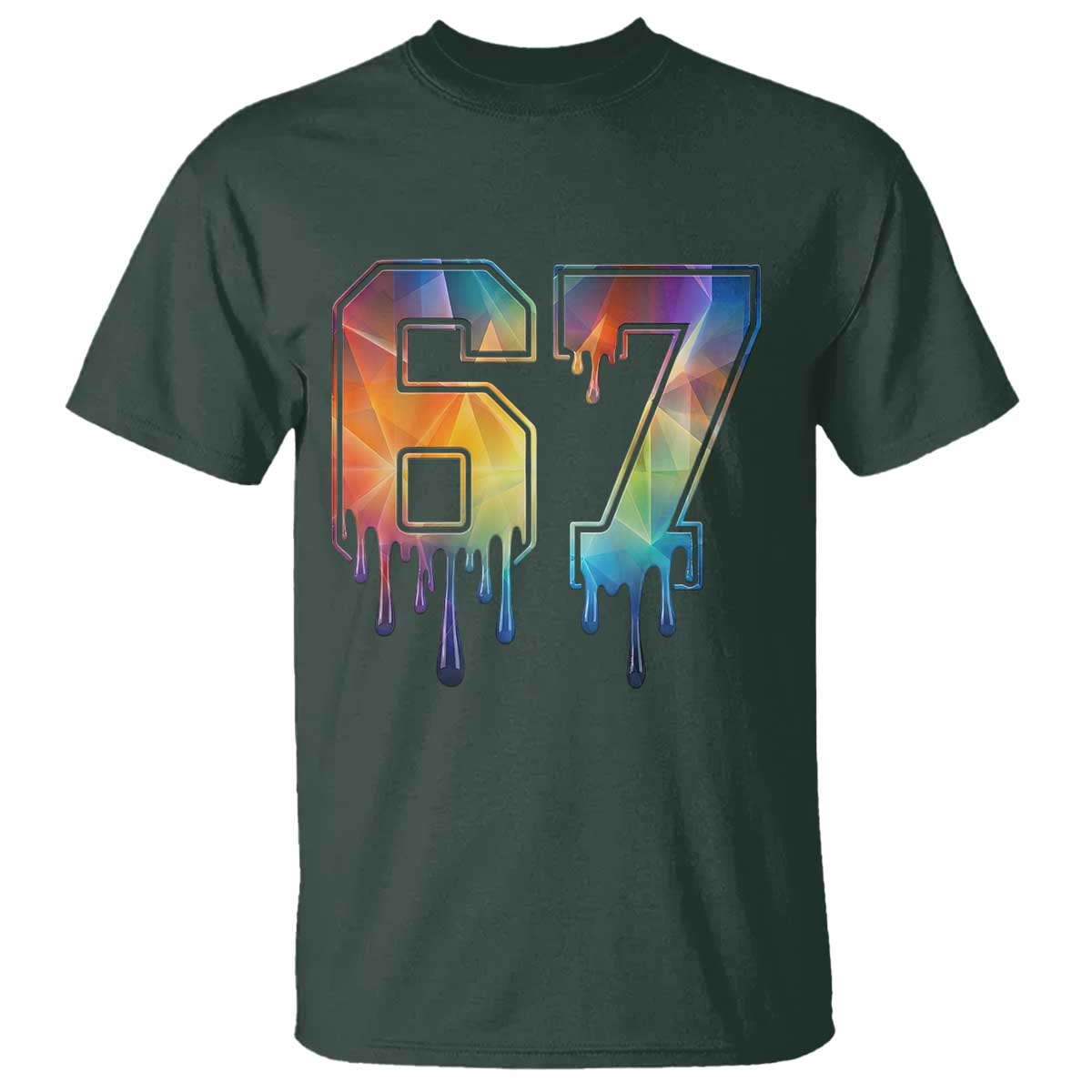 Funny Six Seven Prism Effect Printed Meme T Shirt