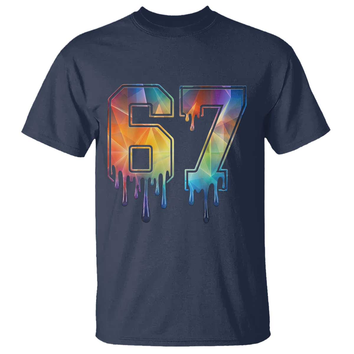 Funny Six Seven Prism Effect Printed Meme T Shirt