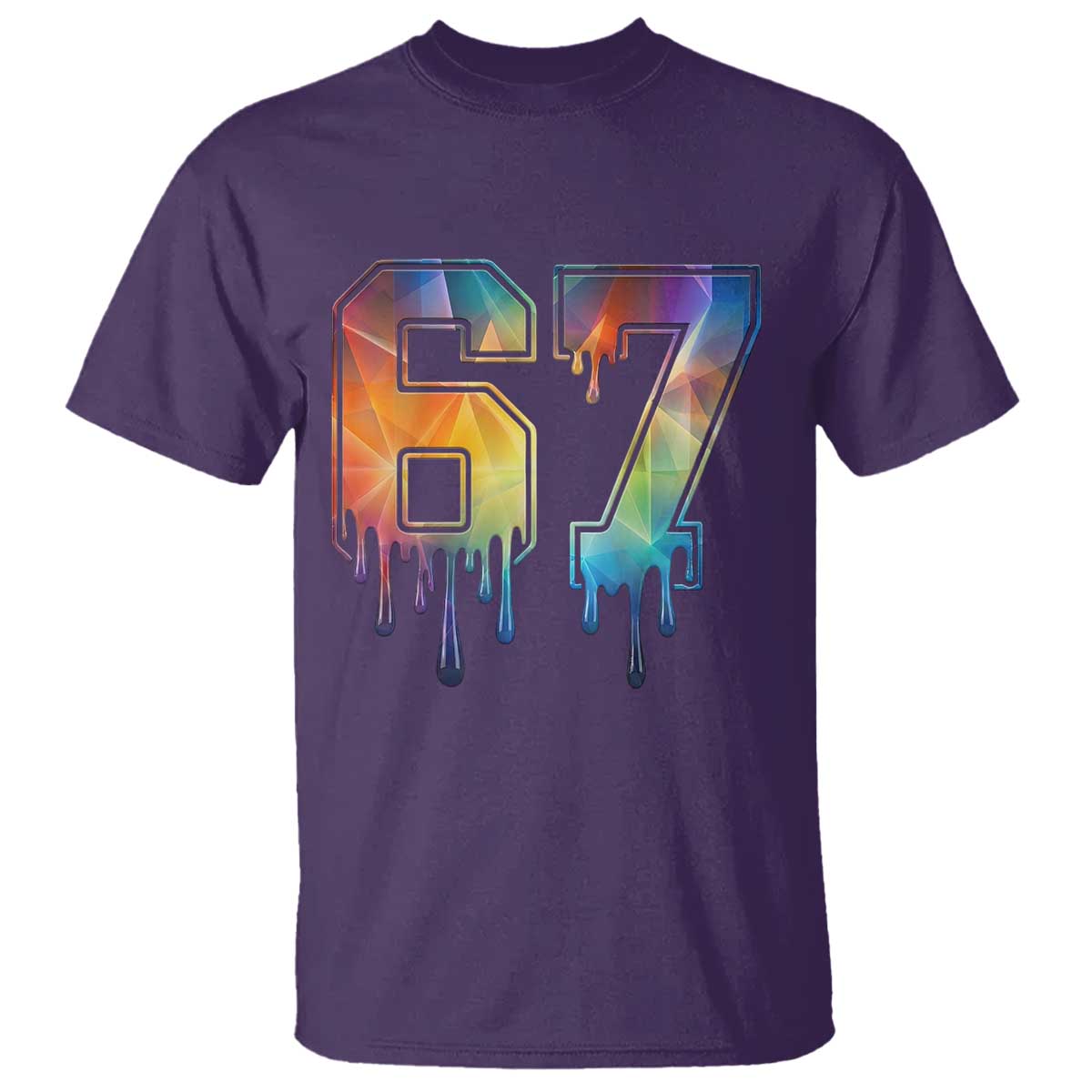 Funny Six Seven Prism Effect Printed Meme T Shirt