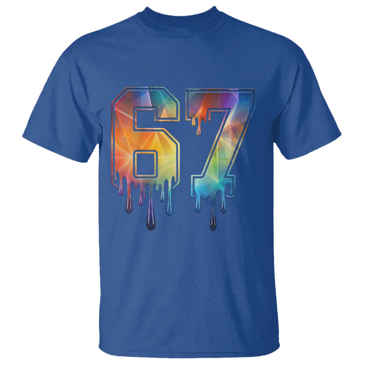 Funny Six Seven Prism Effect Printed Meme T Shirt