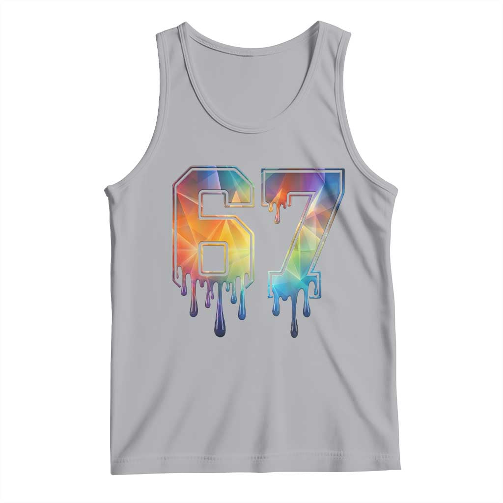 Funny Six Seven Prism Effect Printed Meme Tank Top