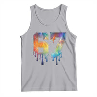 Funny Six Seven Prism Effect Printed Meme Tank Top
