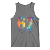 Funny Six Seven Prism Effect Printed Meme Tank Top