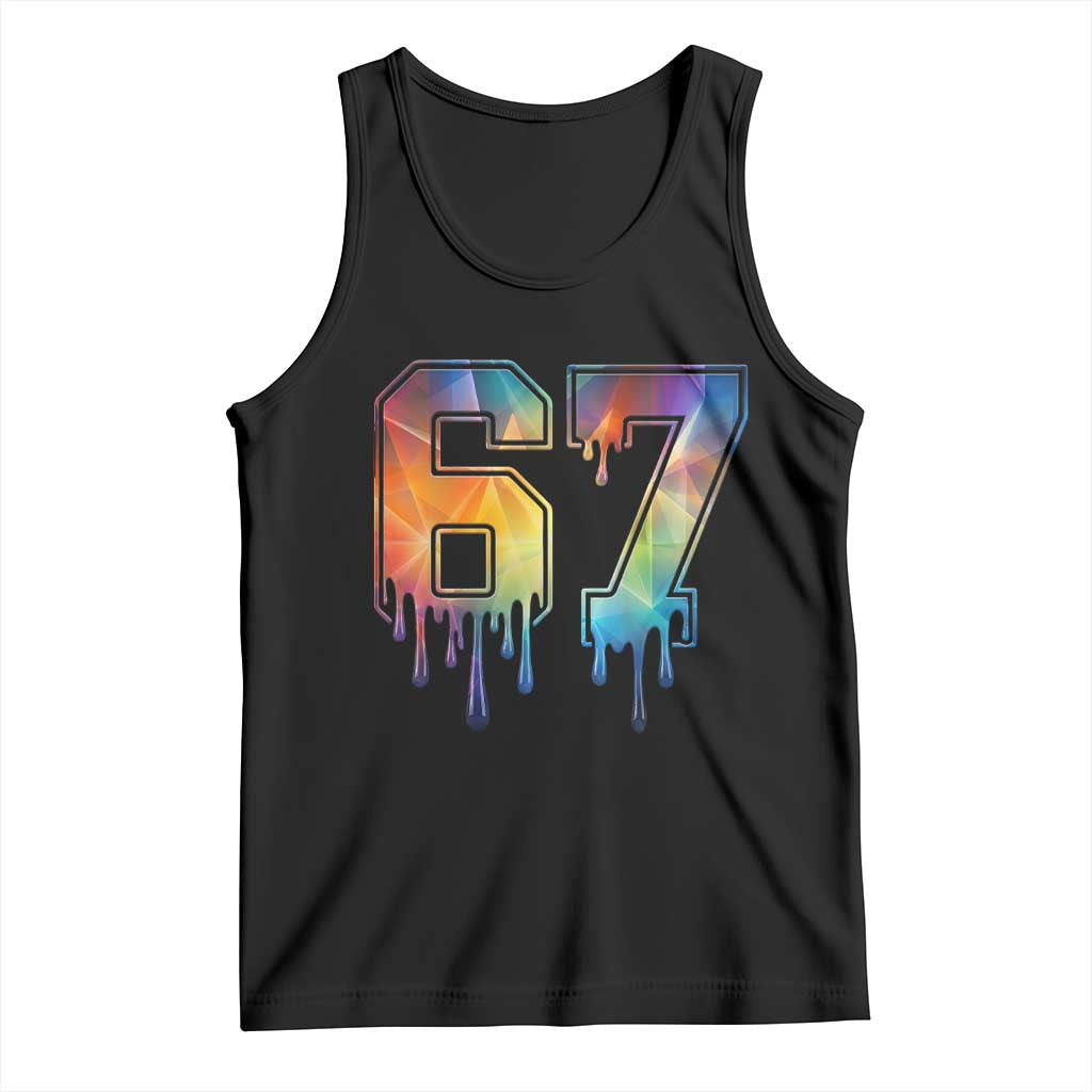 Funny Six Seven Prism Effect Printed Meme Tank Top