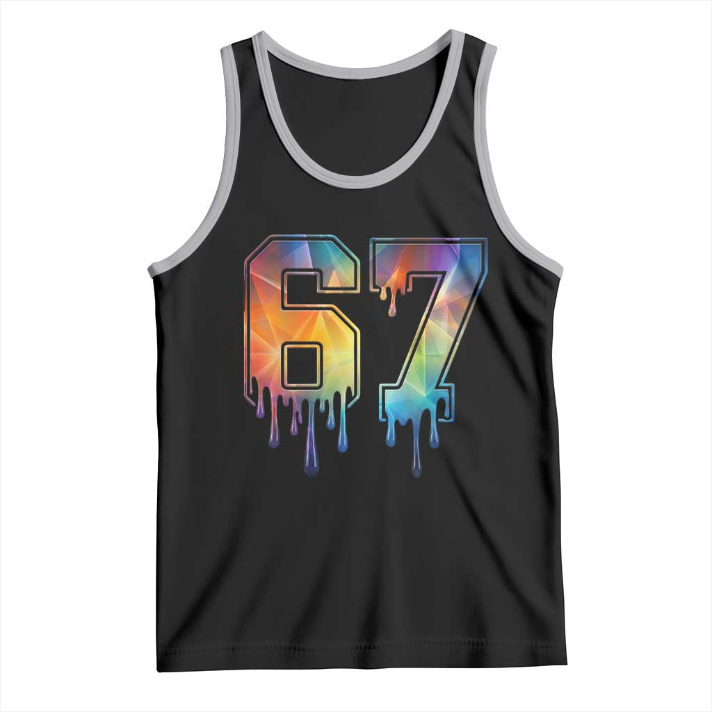 Funny Six Seven Prism Effect Printed Meme Tank Top