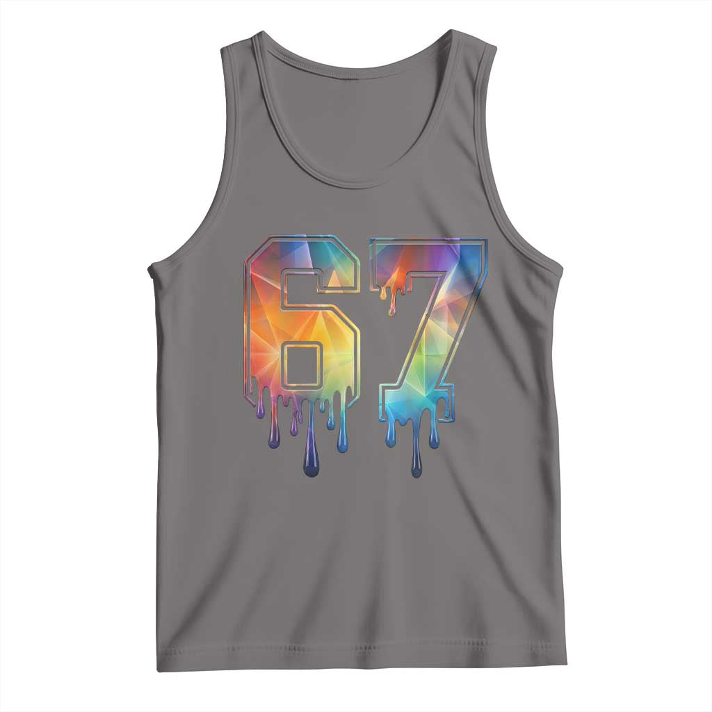 Funny Six Seven Prism Effect Printed Meme Tank Top