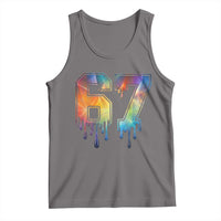 Funny Six Seven Prism Effect Printed Meme Tank Top