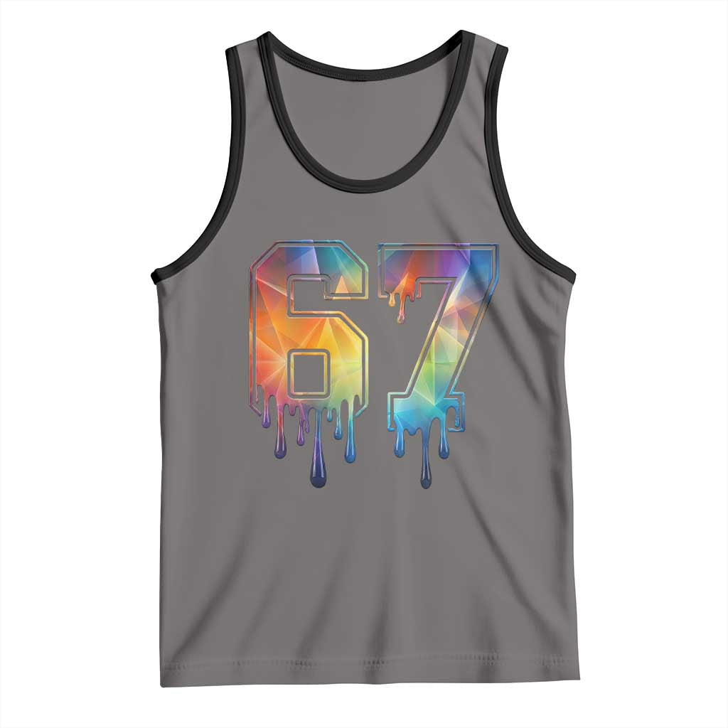Funny Six Seven Prism Effect Printed Meme Tank Top