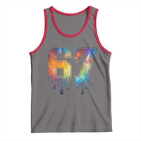 Funny Six Seven Prism Effect Printed Meme Tank Top