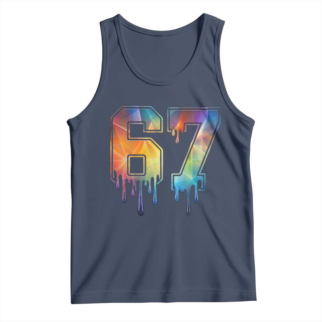 Funny Six Seven Prism Effect Printed Meme Tank Top