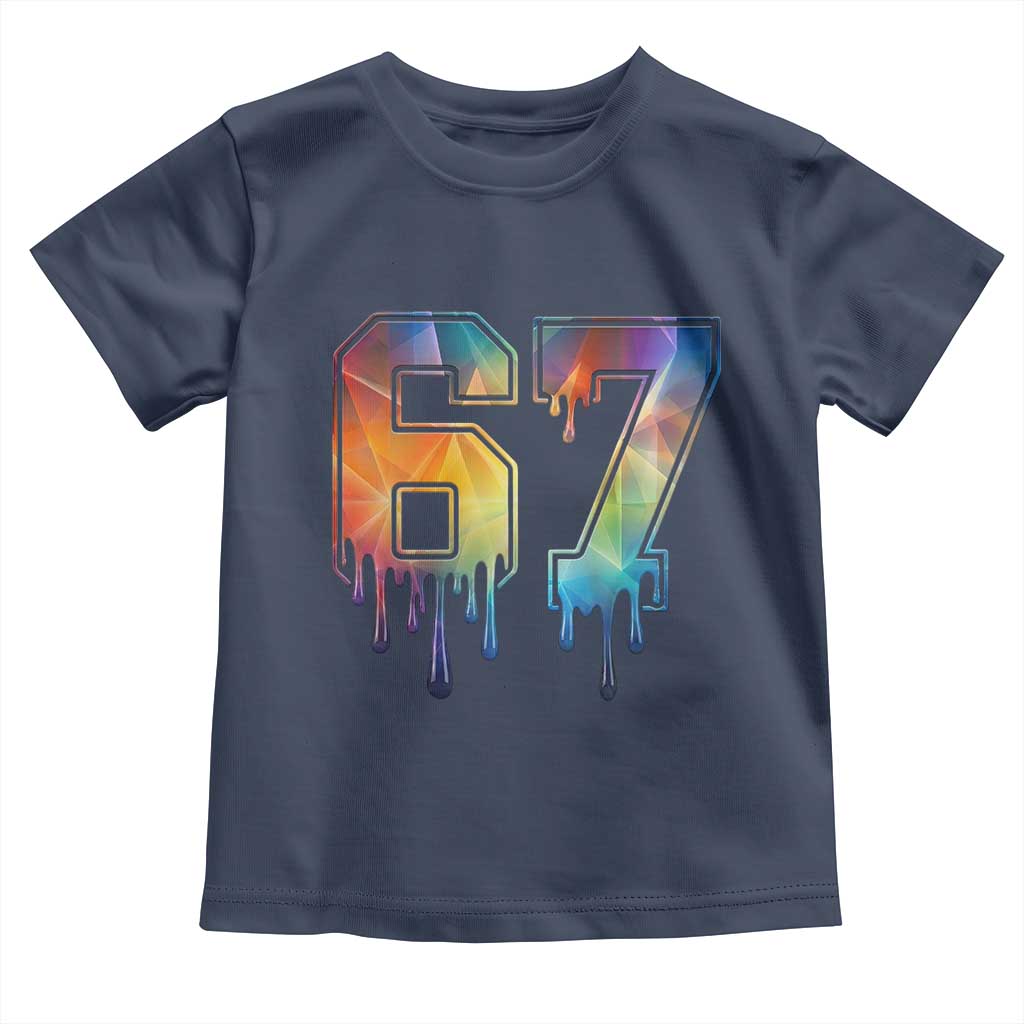 Funny Six Seven Prism Effect Printed Meme Toddler T Shirt