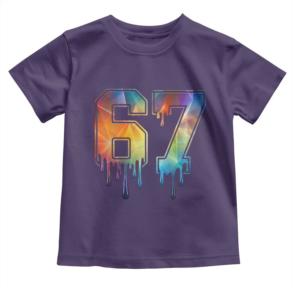 Funny Six Seven Prism Effect Printed Meme Toddler T Shirt