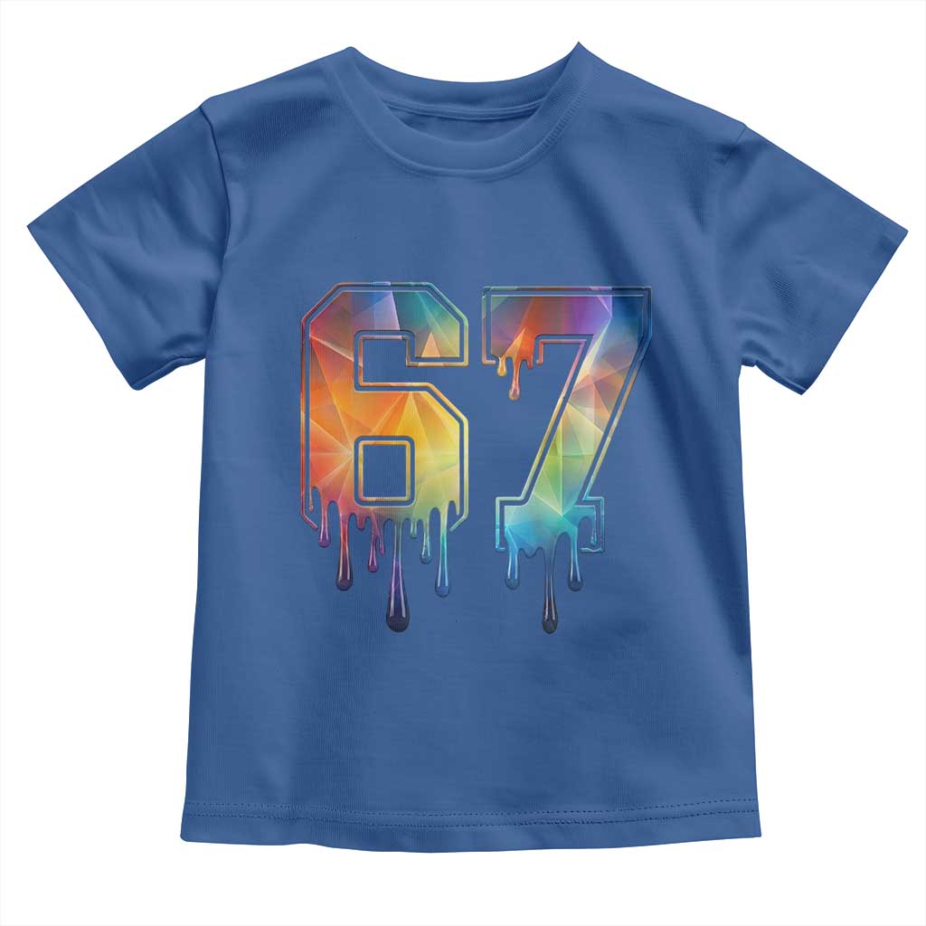 Funny Six Seven Prism Effect Printed Meme Toddler T Shirt