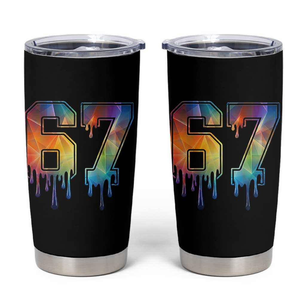 Funny Six Seven Prism Effect Printed Meme Tumbler Cup