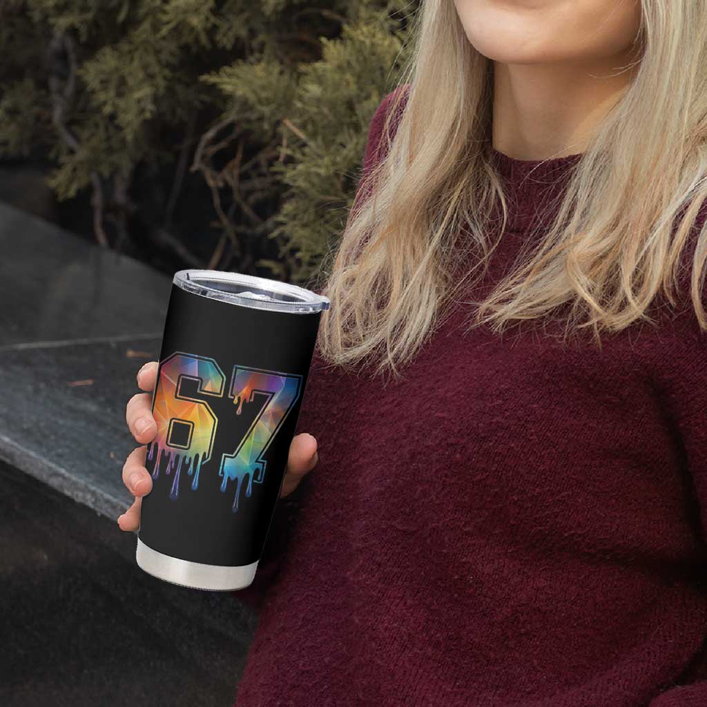 Funny Six Seven Prism Effect Printed Meme Tumbler Cup