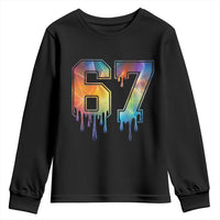 Funny Six Seven Prism Effect Printed Meme Youth Sweatshirt