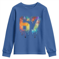 Funny Six Seven Prism Effect Printed Meme Youth Sweatshirt