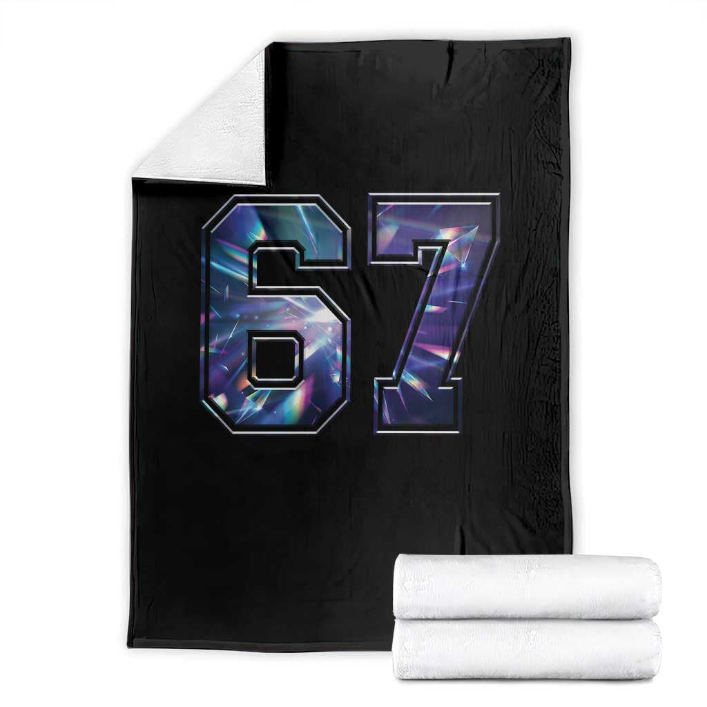 Prism Rainbow Effect Printed Throw Blanket Six Seven 67 Meme