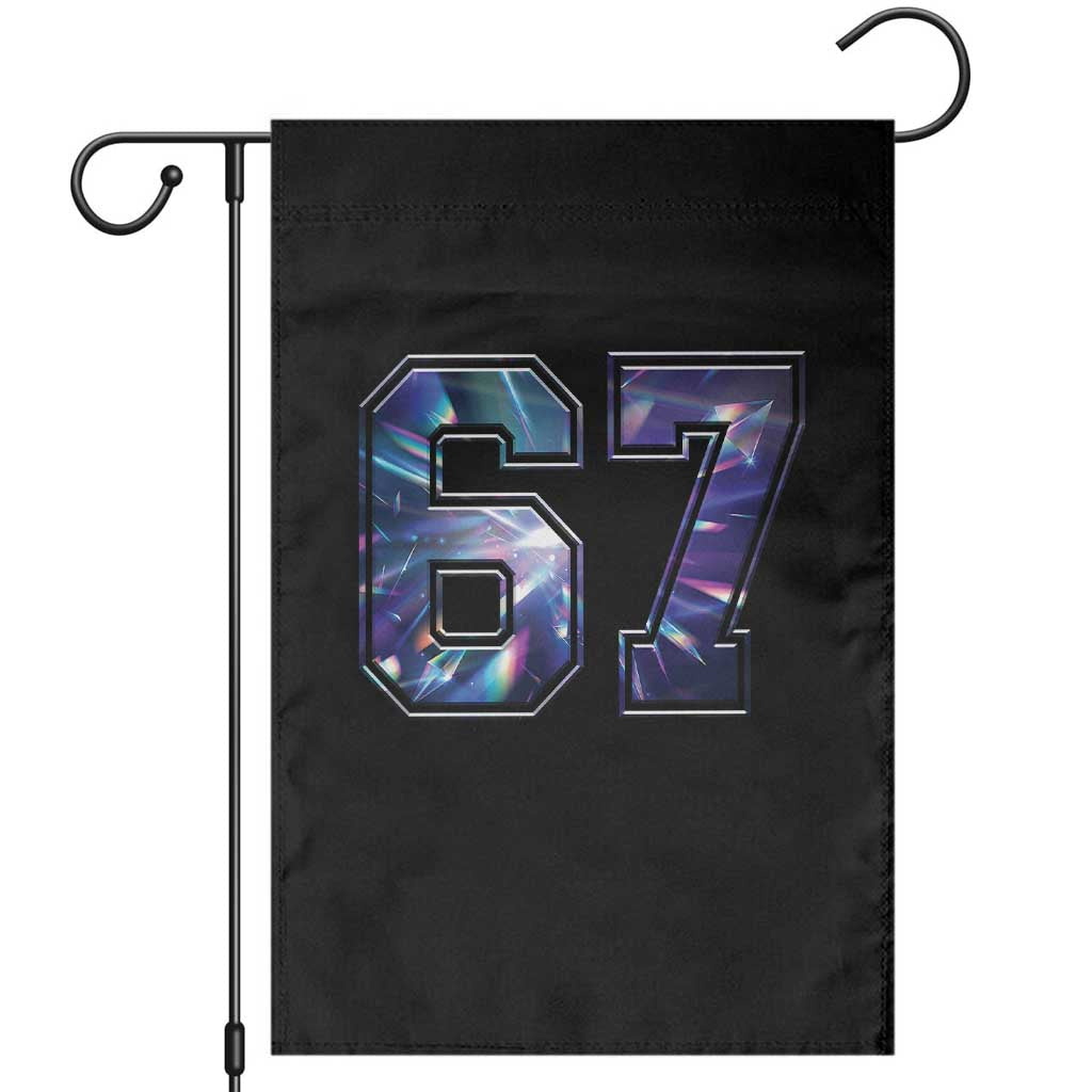 Prism Rainbow Effect Printed Garden Flag Six Seven 67 Meme