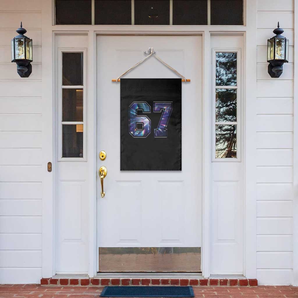 Prism Rainbow Effect Printed Garden Flag Six Seven 67 Meme