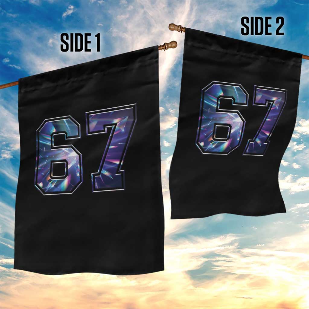 Prism Rainbow Effect Printed Garden Flag Six Seven 67 Meme