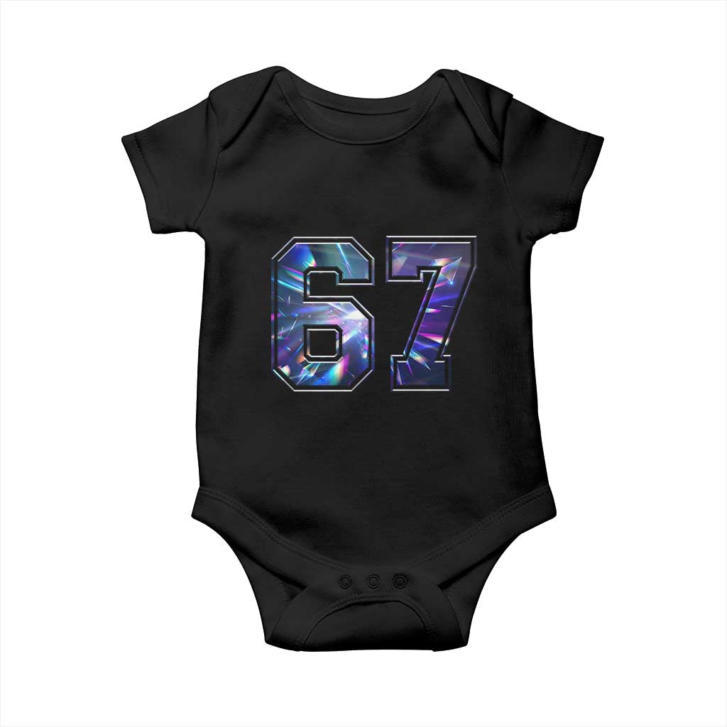 Prism Rainbow Effect Printed Baby Onesie Six Seven 67 Meme