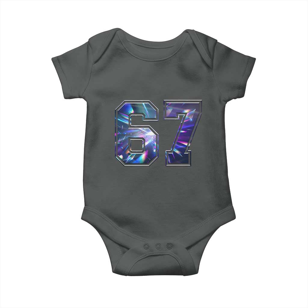 Prism Rainbow Effect Printed Baby Onesie Six Seven 67 Meme