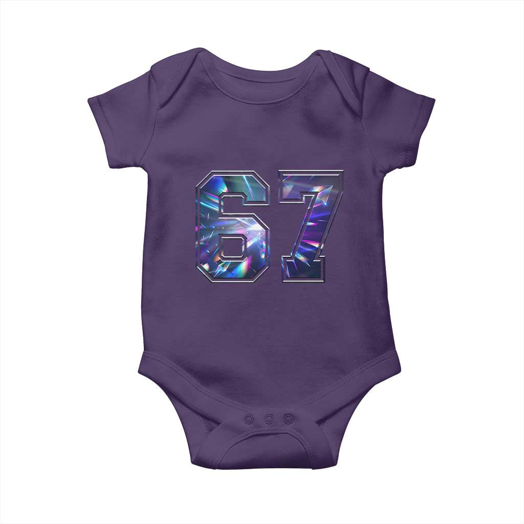 Prism Rainbow Effect Printed Baby Onesie Six Seven 67 Meme