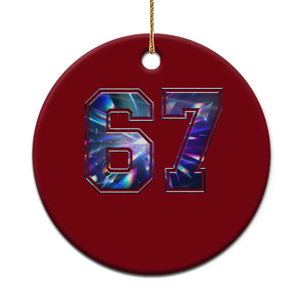 Prism Rainbow Effect Printed Ceramic Ornament Six Seven 67 Meme