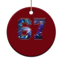 Prism Rainbow Effect Printed Ceramic Ornament Six Seven 67 Meme