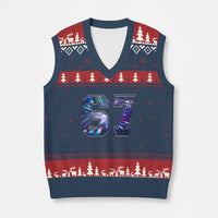 Prism Rainbow Effect Printed V-Neck Knit Sweater Vest Six Seven 67 Meme