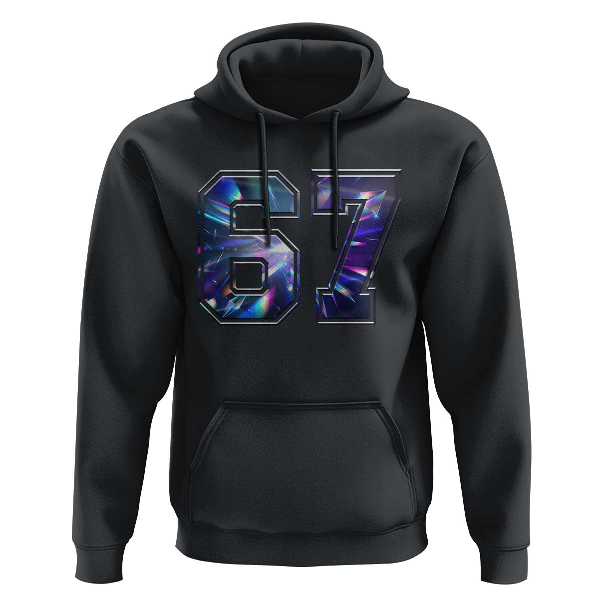 Prism Rainbow Effect Printed Hoodie Six Seven 67 Meme