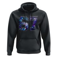 Prism Rainbow Effect Printed Hoodie Six Seven 67 Meme