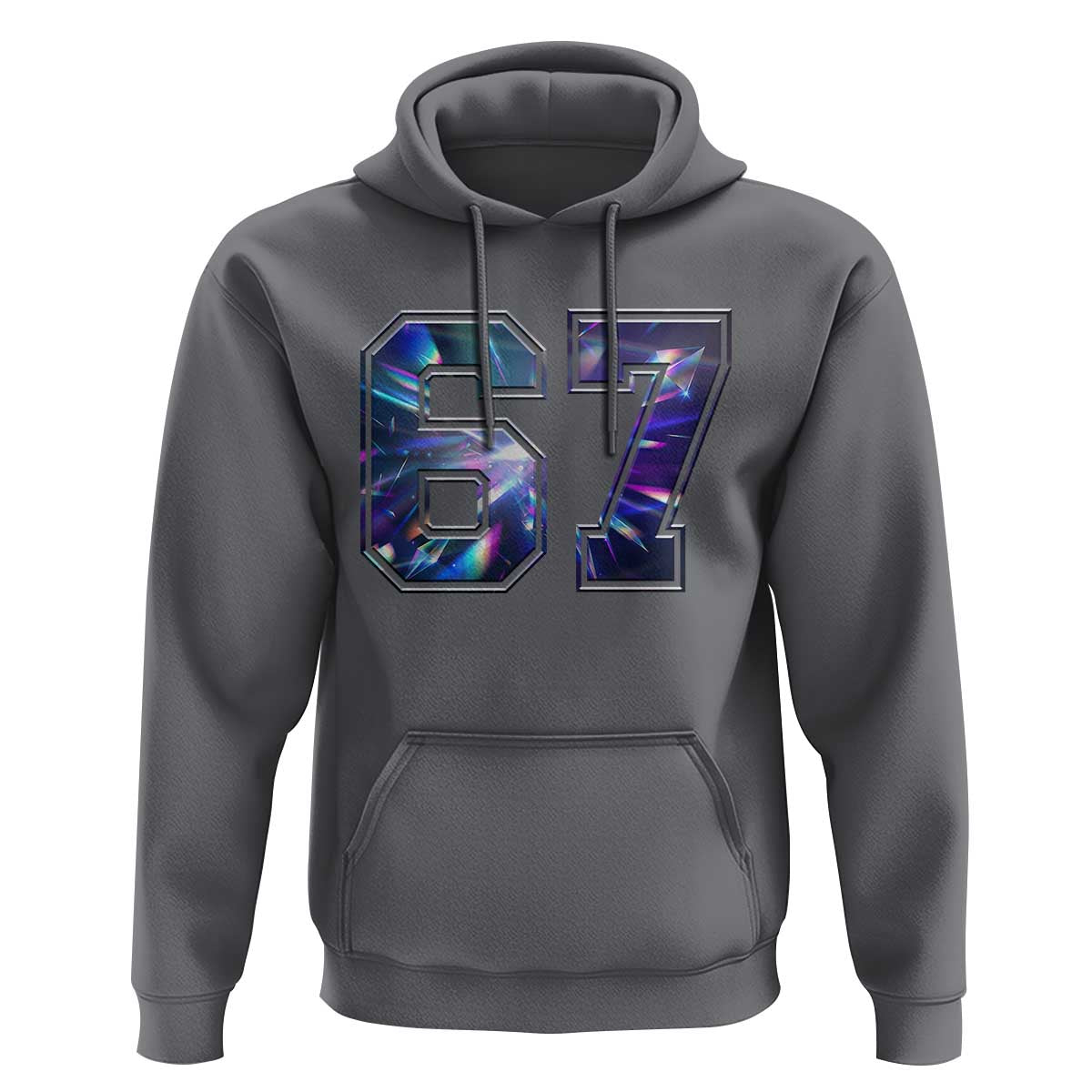 Prism Rainbow Effect Printed Hoodie Six Seven 67 Meme