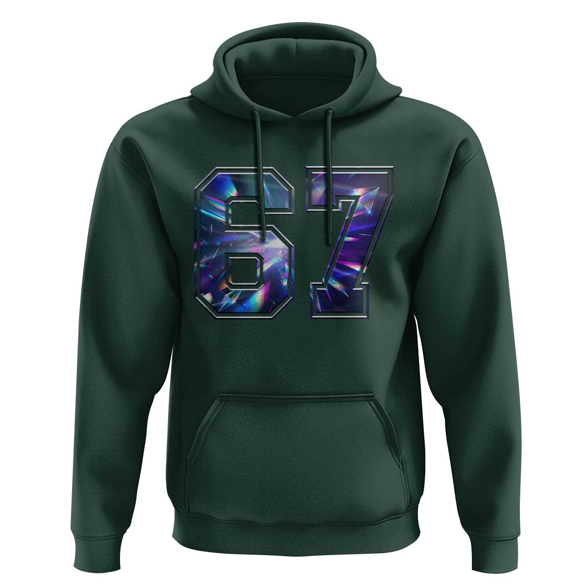 Prism Rainbow Effect Printed Hoodie Six Seven 67 Meme