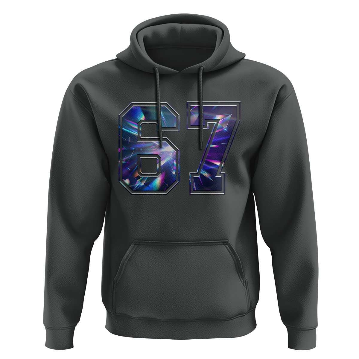 Prism Rainbow Effect Printed Hoodie Six Seven 67 Meme