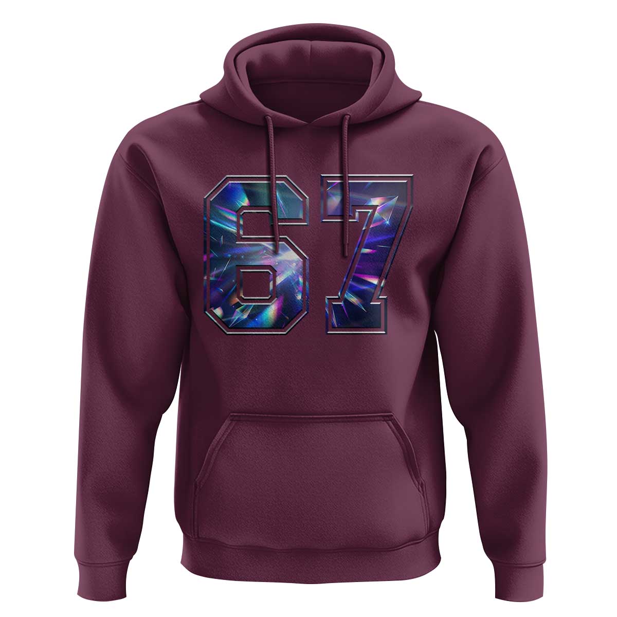 Prism Rainbow Effect Printed Hoodie Six Seven 67 Meme