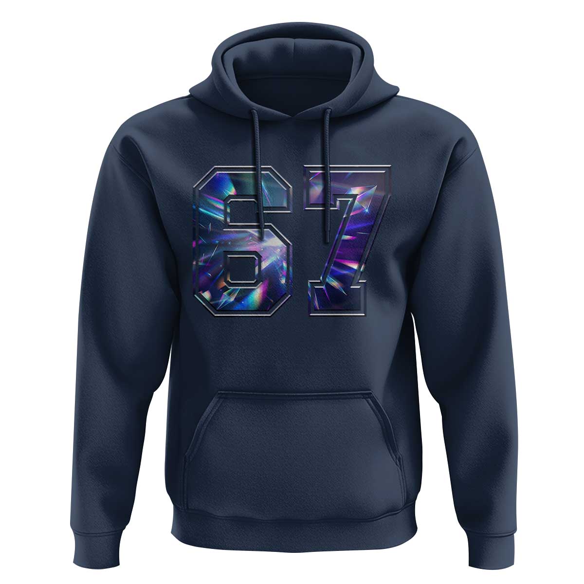 Prism Rainbow Effect Printed Hoodie Six Seven 67 Meme